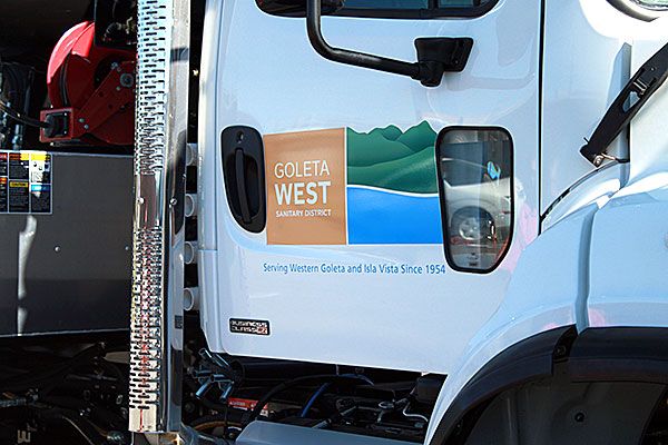 Goleta West Sanitary District truck door logo